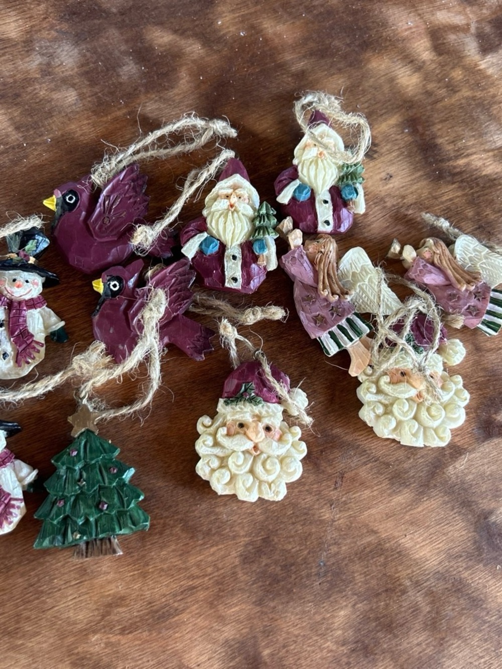 vintage Kurt S. Adler resin Christmas ornament set from the 1990s. Lot of 11